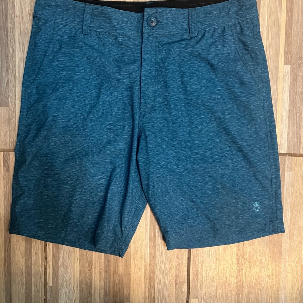 Flat Front Blue Chino Shorts